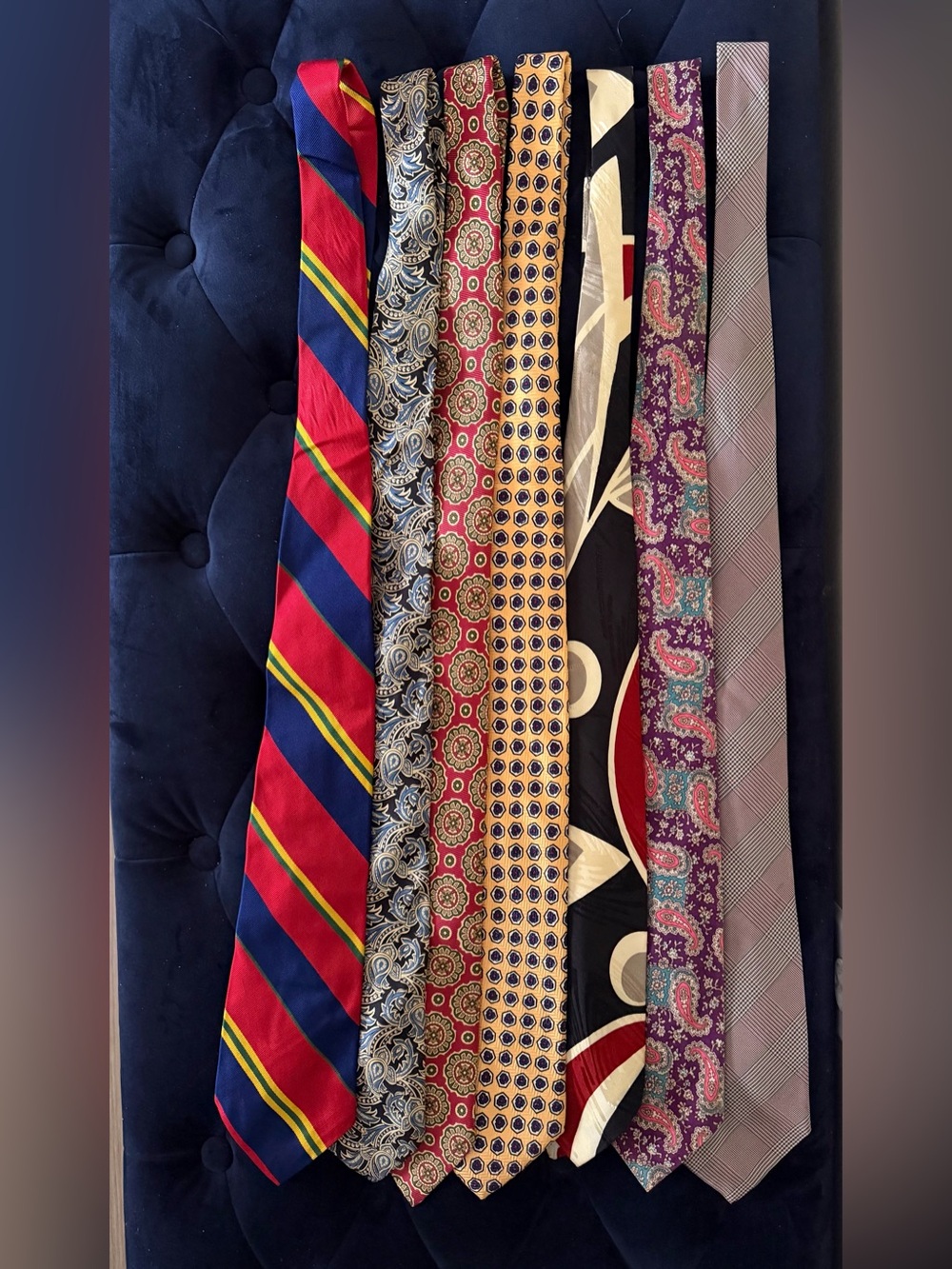 7 Polo Assorted Men's Silk Ties - Bold Stripes & Paisley Mix